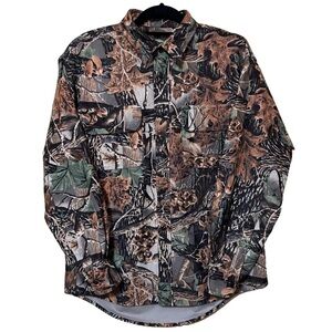 Cabela’s Men’s M Woodland Camouflage Long Sleeve Hunting Button Up Flannel